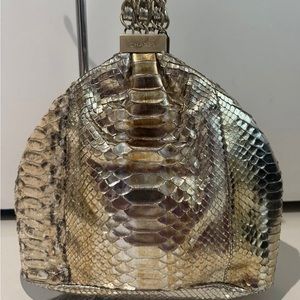 ❤️SOLD❤️CHANEL ROCK AND CHAIN HOBO BAG METALLIC PYTHON SNAKESKIN LIMITED EDITION